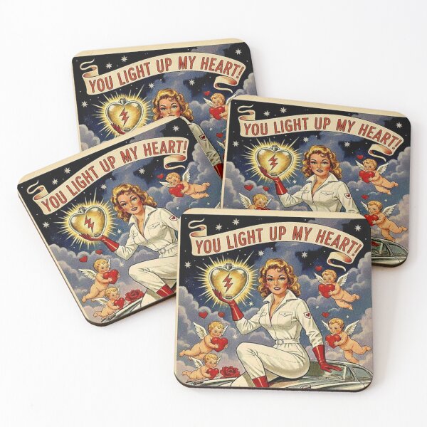 Item preview, You Light Up My Heart: Retro Atomic Starlet Valentine designed and sold by Art's Diner.