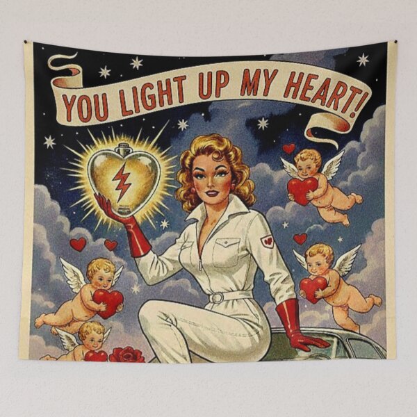 Item preview, You Light Up My Heart: Retro Atomic Starlet Valentine designed and sold by Art's Diner.