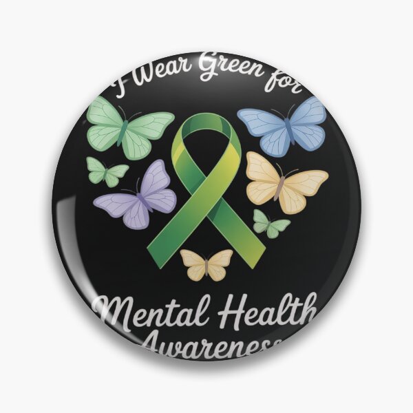 Item preview, I Wear Green For Mental Health Awareness Butterflies Heart designed and sold by Rackaam.