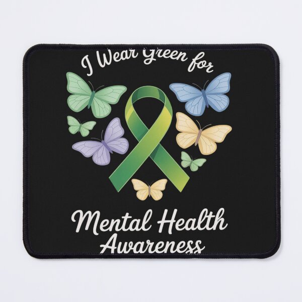 Item preview, I Wear Green For Mental Health Awareness Butterflies Heart designed and sold by Rackaam.