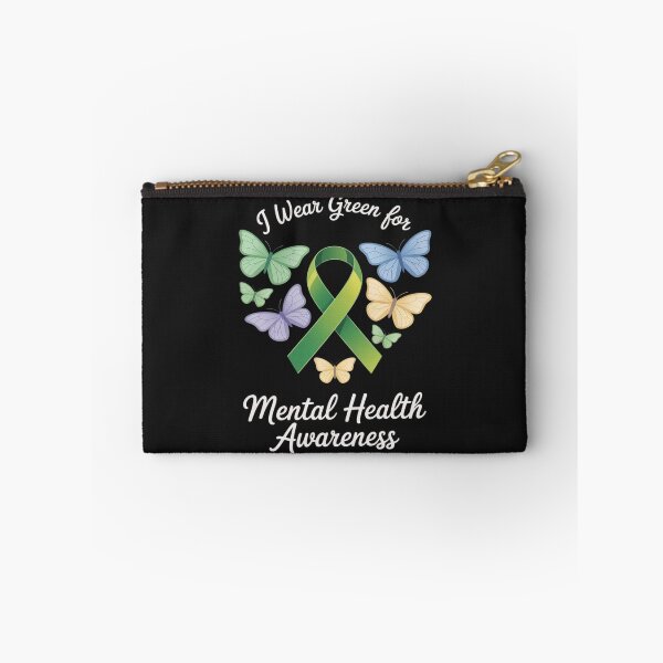 Item preview, I Wear Green For Mental Health Awareness Butterflies Heart designed and sold by Rackaam.