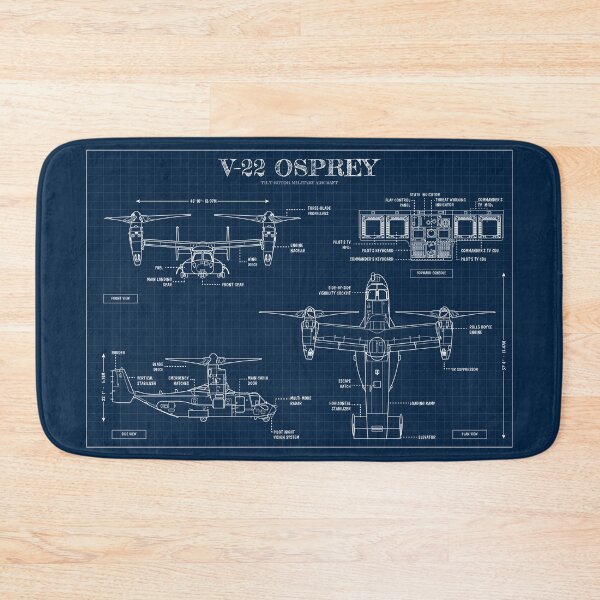 Item preview, V-22 Osprey: Tilt-Rotor Military Aircraft (Navy Blueprint- Horizontal) designed and sold by BGALAXY.