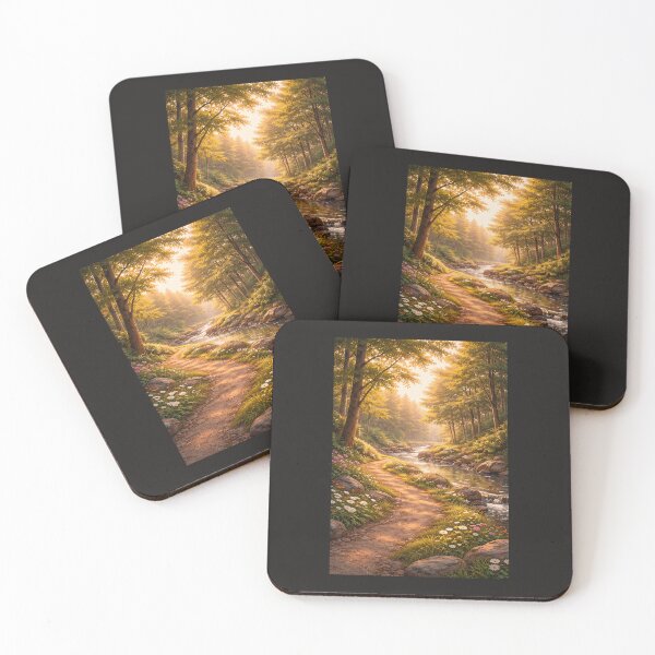 Item preview, Sunlit Forest Path – Peaceful Woodland Nature Art designed and sold by GentleWildStudio.