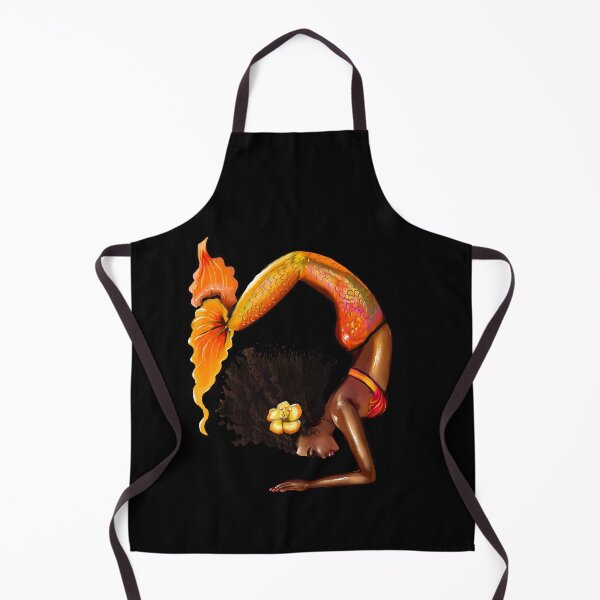 Item preview, Mermaid doing handstand with yellow hibiscus flower in her Afro relaxing designed and sold by Artonmytee.