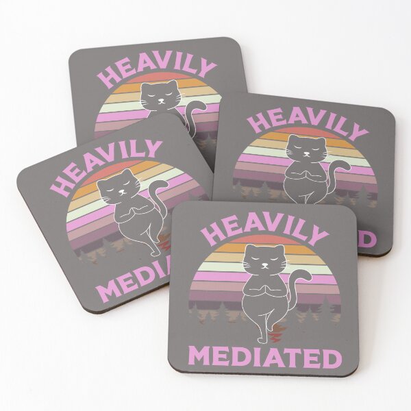 Item preview, Funny Yoga Cat - Heavily Mediated Retro Sunset Aesthetic designed and sold by Pukisdaizi.