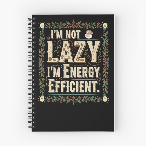 Item preview, I'M NOT LAZY I'M ENERGY EFFICIENT laziness coffee lover books movies chilling out relaxed vibes easy going  designed and sold by Jt41.