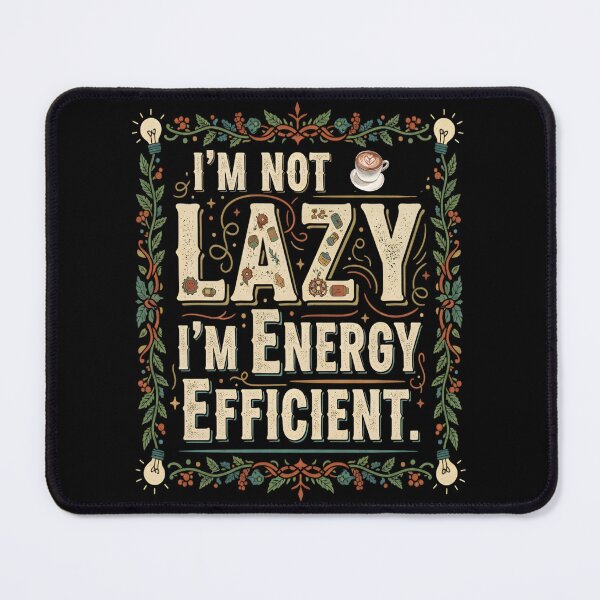 Item preview, I'M NOT LAZY I'M ENERGY EFFICIENT laziness coffee lover books movies chilling out relaxed vibes easy going  designed and sold by Jt41.