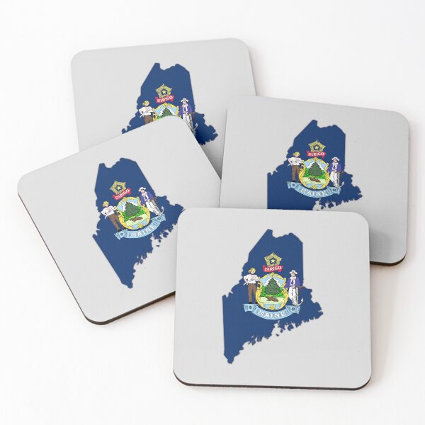 Item preview, Maine State Map & Official Flag Pride Design designed and sold by mashmosh.