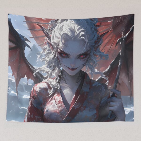 Item preview, Intense Daki Winter Demon Aura Demon Slayer Anime Girl Presence designed and sold by Tokyonomad.