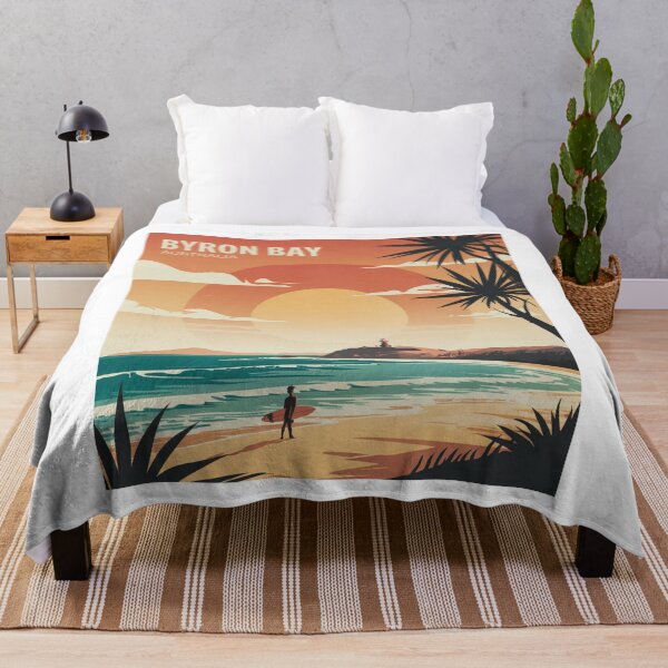 Item preview, Byron Bay Sunset Surf Poster - Australia Coastal Illustration designed and sold by CircinusStore.
