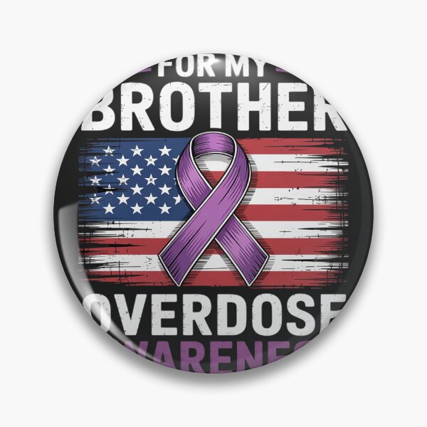 Item preview, I Wear Purple For My Brother Overdose Awareness USA Flag designed and sold by Rackaam.