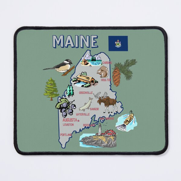 Item preview, Maine State Map - The Pine Tree State Nature & Icons Illustrated Guide designed and sold by mashmosh.