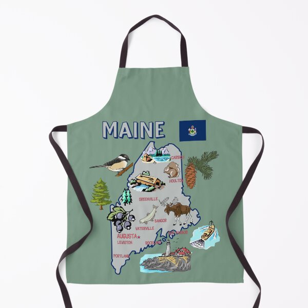 Item preview, Maine State Map - The Pine Tree State Nature & Icons Illustrated Guide designed and sold by mashmosh.