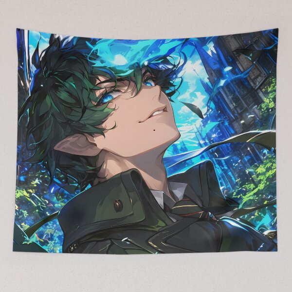 Item preview, Amaimon Naturebound Mystic Power Blue Exorcist Anime Spirit designed and sold by Tokyonomad.