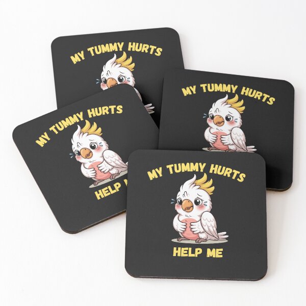 Item preview, "My tummy hurts help me" cute kakadu designed and sold by Chris-graphics-art.