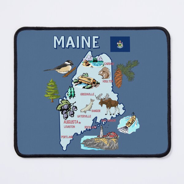 Item preview, Maine State Map, Icons, Landmarks & Nature Art designed and sold by mashmosh.
