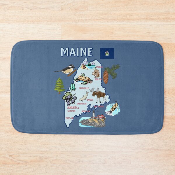 Item preview, Maine State Map, Icons, Landmarks & Nature Art designed and sold by mashmosh.