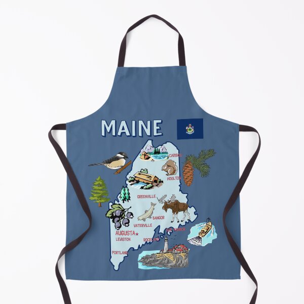Item preview, Maine State Map, Icons, Landmarks & Nature Art designed and sold by mashmosh.