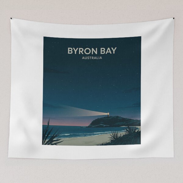 Item preview, Byron Bay Night Lighthouse Poster - Australia Coastal Illustration designed and sold by CircinusStore.