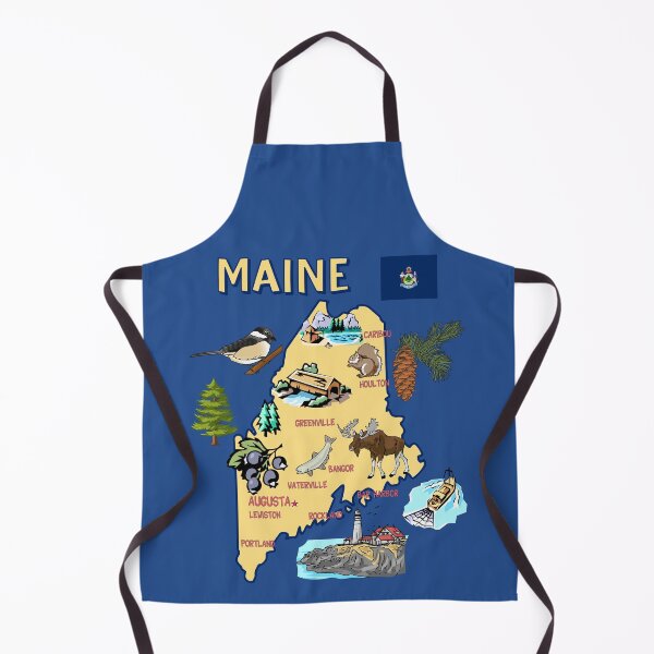 Artikelvorschau, Karte des US-Bundesstaates Maine – Illustrierte Souvenirkarte mit Natur- und Tierdarstellungen entworfen und verkauft von mashmosh.