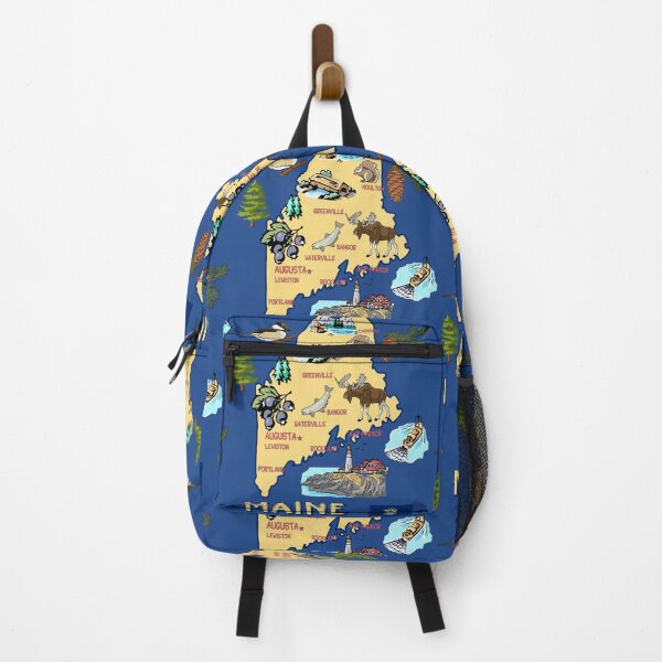 Item preview, Maine State Map - Nature and Wildlife Illustrated Souvenir designed and sold by mashmosh.