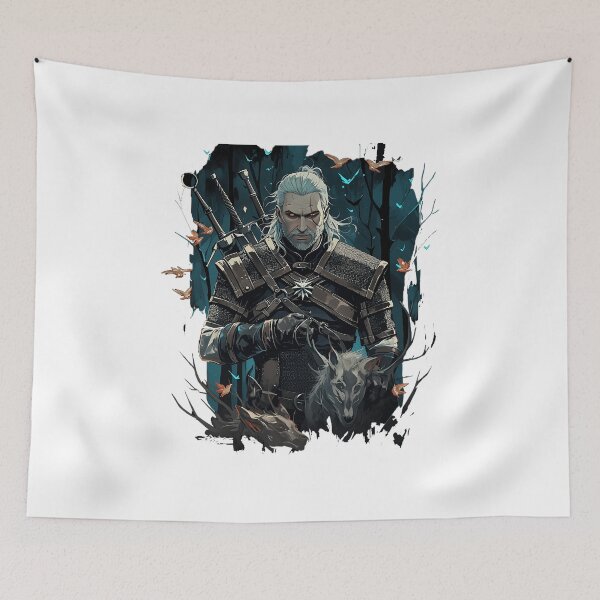 Item preview, Witcher Epic Fantasy Warrior With Silver Sword designed and sold by oellisabaei.