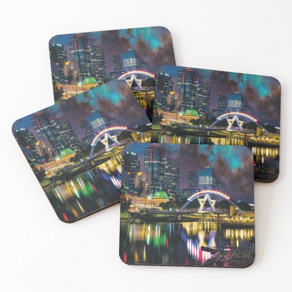 Item preview, Melbourne Skyline – Colorful Night on the Yarra River designed and sold by Mauswohn.