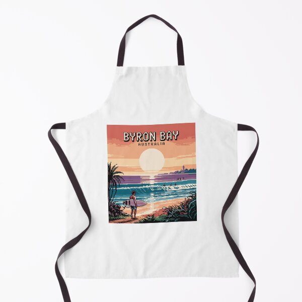 Item preview, Byron Bay Pixel Art Sunset – Australia Surf Poster designed and sold by CircinusStore.