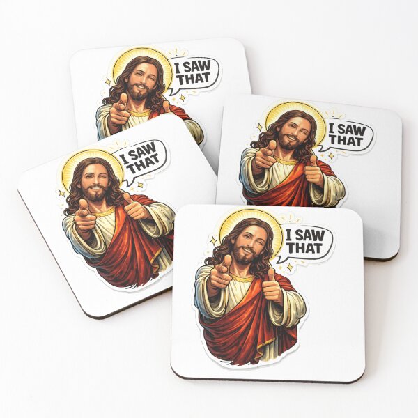Item preview, Jesus I Saw That Buddy Christ Meme Vinyl Sticker – Funny Religious Humor Sticker, Sarcastic Jesus Meme Art, Parody Faith Humor Decal designed and sold by ZyxDes.
