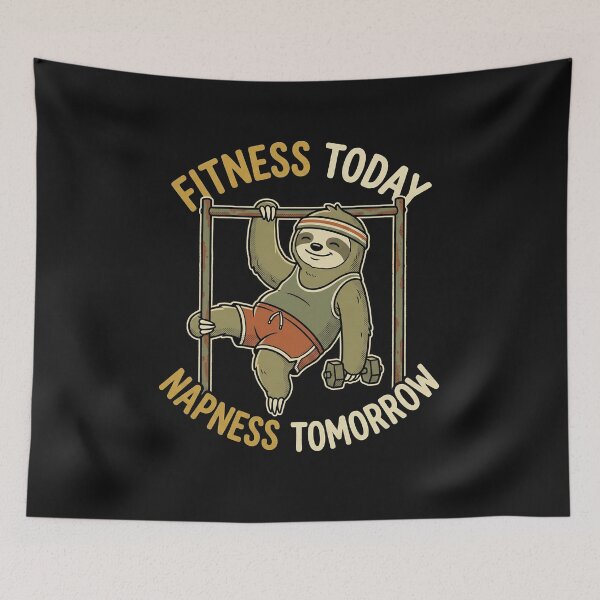 Item preview, Retro Sloth Fitness Today Napness Tomorrow Funny Gym Graphic designed and sold by AdyKurniawan.