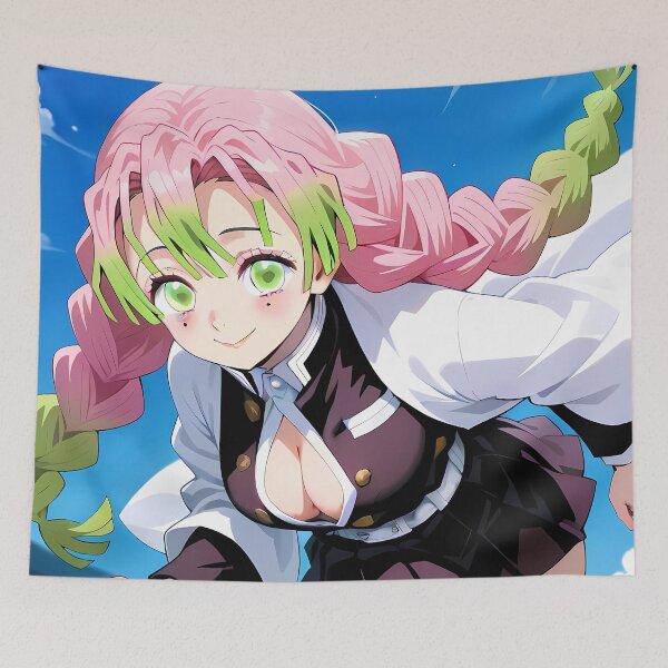 Item preview, Mitsuri Kanroji Energetic Running Demon Slayer Anime Girl designed and sold by Tokyonomad.