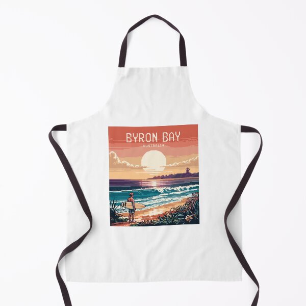 Item preview, Byron Bay Pixel Art Sunset – Australia Surf Illustration designed and sold by CircinusStore.