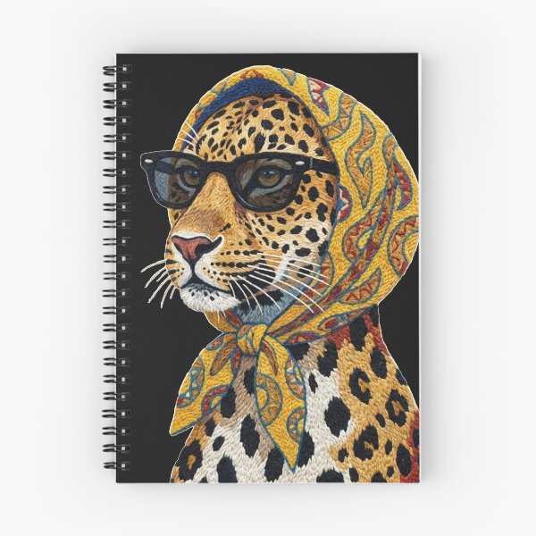 Item preview, Cool Leopard with Sunglasses - Moroccan Rug Embroidery Style Art designed and sold by designwiss.