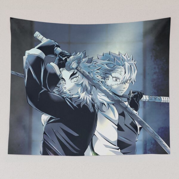 Item preview, Demon Slayer Sanemi Shinazugawa Rengoku Kyojuro Back to Back Sword Pose designed and sold by Tokyonomad.