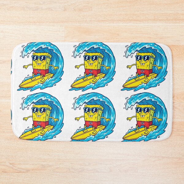 Item preview, cute sponge bob in sunglasses, water surfing, gamer stickers and t shirts designed and sold by nicnacc.