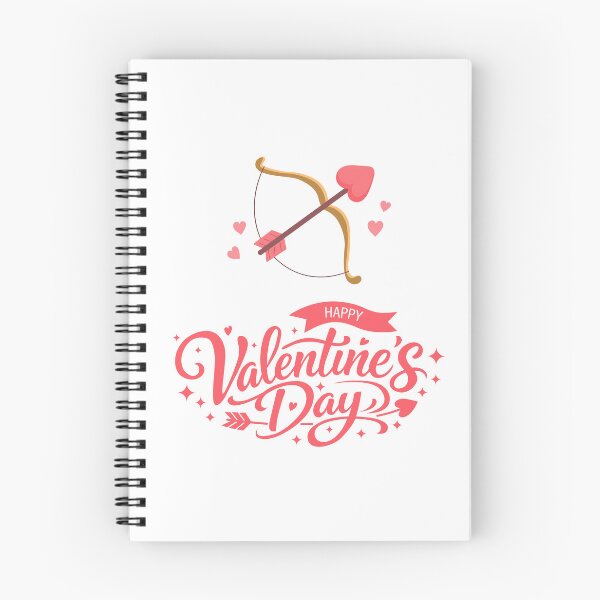 Item preview, A bow and arrow with a heart-shaped tip. Small hearts of varying sizes are arranged around the bow. "Valentine's Day" is written in lettering at the bottom. designed and sold by sacredolga.