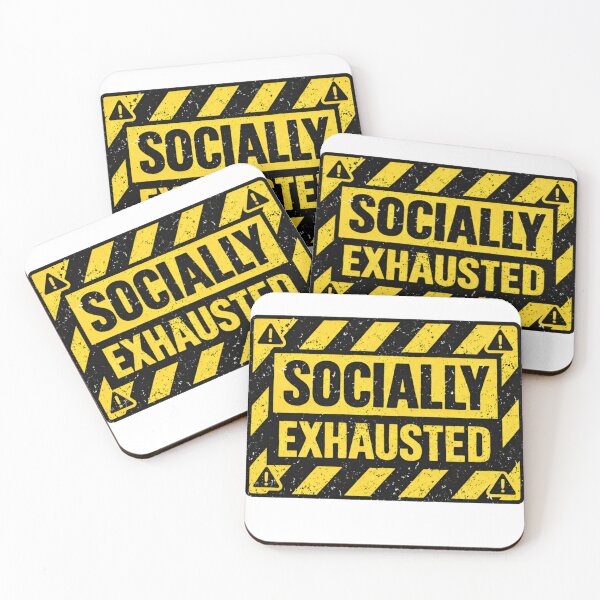 Item preview, Socially Exhausted Warning Sign designed and sold by MORIANZPOD.