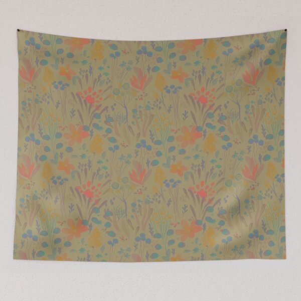 Item preview, Watercolor Wildflower Meadow - Taupe Medley Fluo Festival designed and sold by Elisa Moriconi.