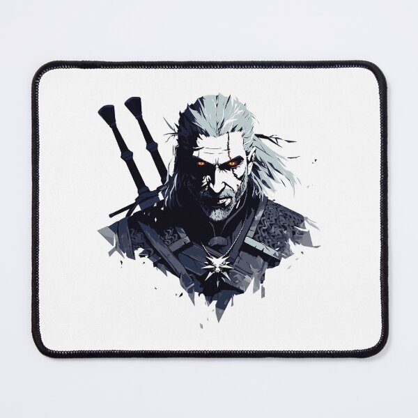 Item preview, Witcher White Wolf Swordsman Ink Splash Illustration designed and sold by oellisabaei.