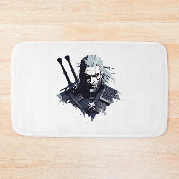 Item preview, Witcher White Wolf Swordsman Ink Splash Illustration designed and sold by oellisabaei.