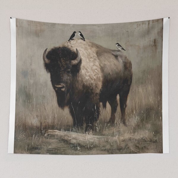 Item preview, Majestic Bison with Birds designed and sold by lautir.