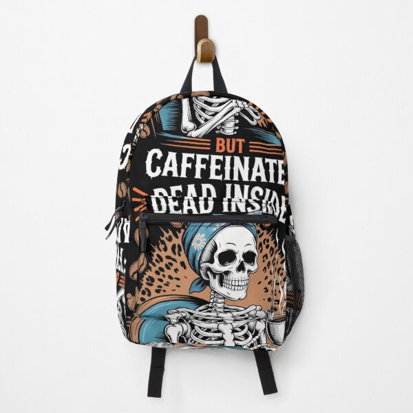 Item preview, Dead Inside But Caffeinated Skeleton Drinking Coffee designed and sold by tiekanamac.