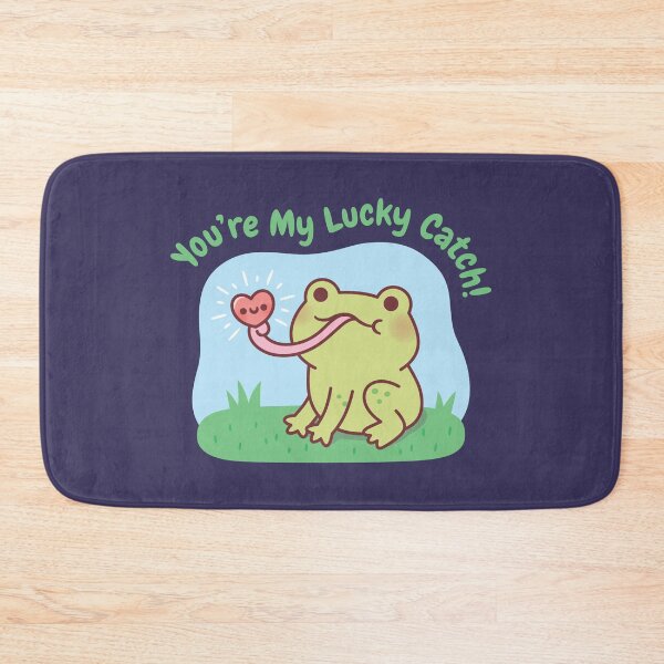 Item preview, Cute Frog Catches Heart You Are My Lucky Catch designed and sold by rustydoodle.
