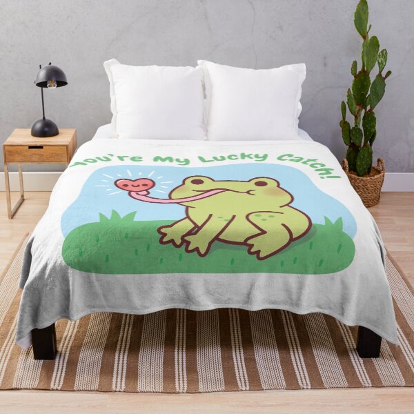 Item preview, Cute Frog Catches Heart You Are My Lucky Catch designed and sold by rustydoodle.