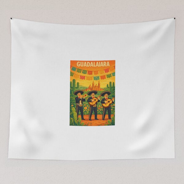 Item preview, Guadalajara Mariachi Band – Mexican Travel Poster Art designed and sold by RetroPop23.