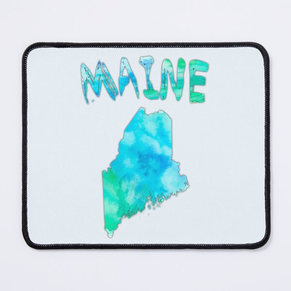 Item preview, Maine State Watercolor Silhouette - Coastal Blue & Green Design designed and sold by mashmosh.