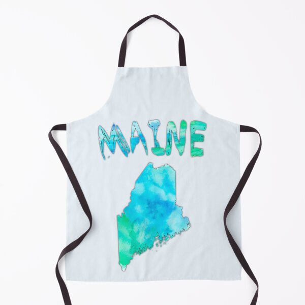 Item preview, Maine State Watercolor Silhouette - Coastal Blue & Green Design designed and sold by mashmosh.
