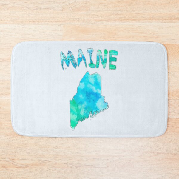 Item preview, Maine State Watercolor Silhouette - Coastal Blue & Green Design designed and sold by mashmosh.