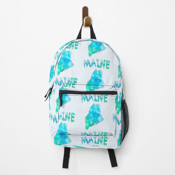 Item preview, Maine State Watercolor Silhouette - Coastal Blue & Green Design designed and sold by mashmosh.