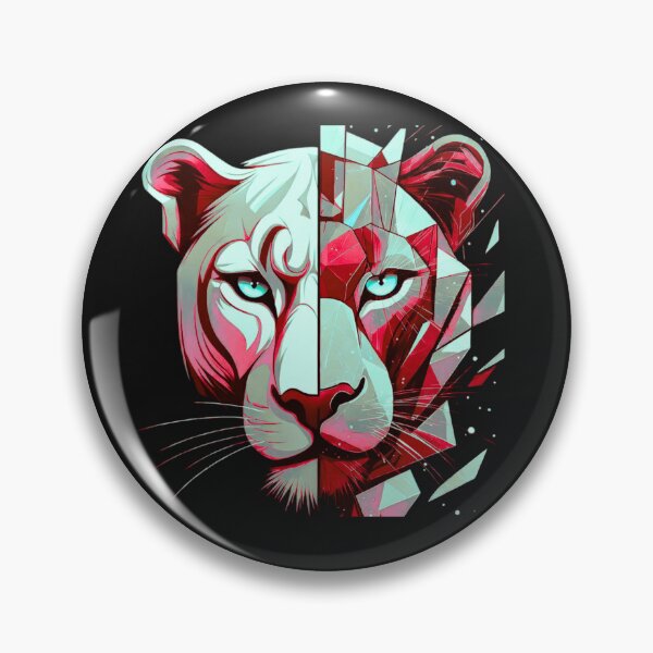 Item preview, Geometric Panther Identity Art – Split Face Abstract Animal Portrait designed and sold by AdicretorDesign.